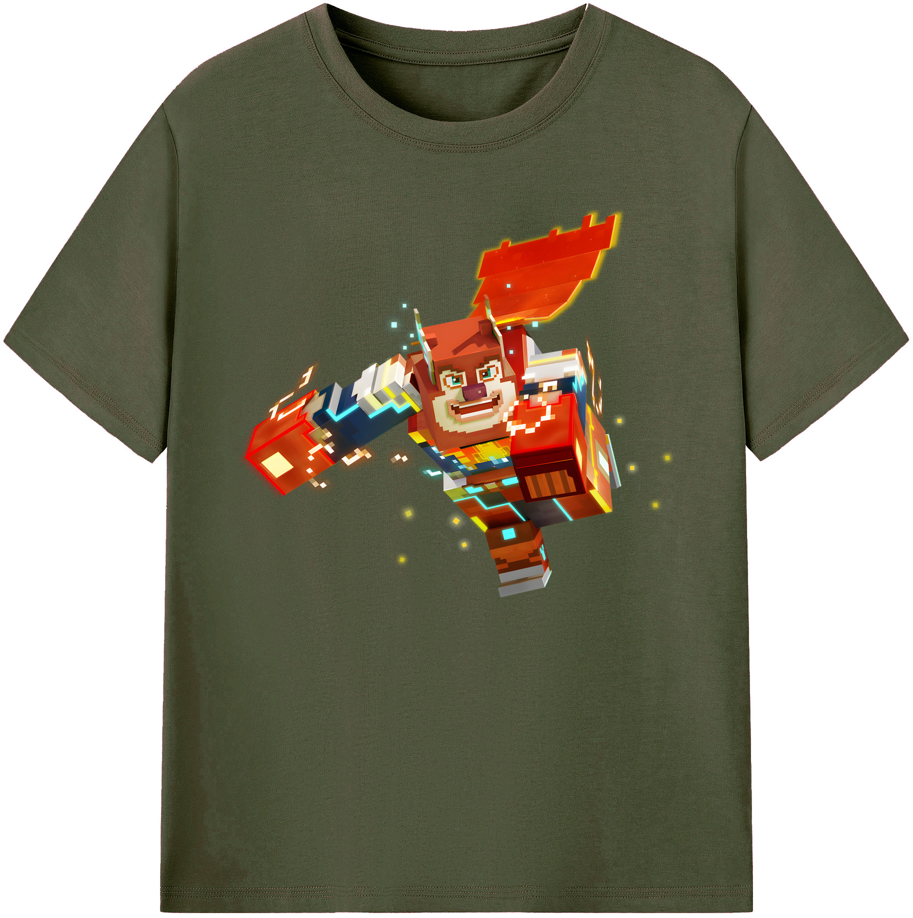 （画像用） マインクラフト ブロックの世界 Minecraft MC Block world 綿100％ メンズ半袖Tシャツ｜肌触りやわらか＆通気性